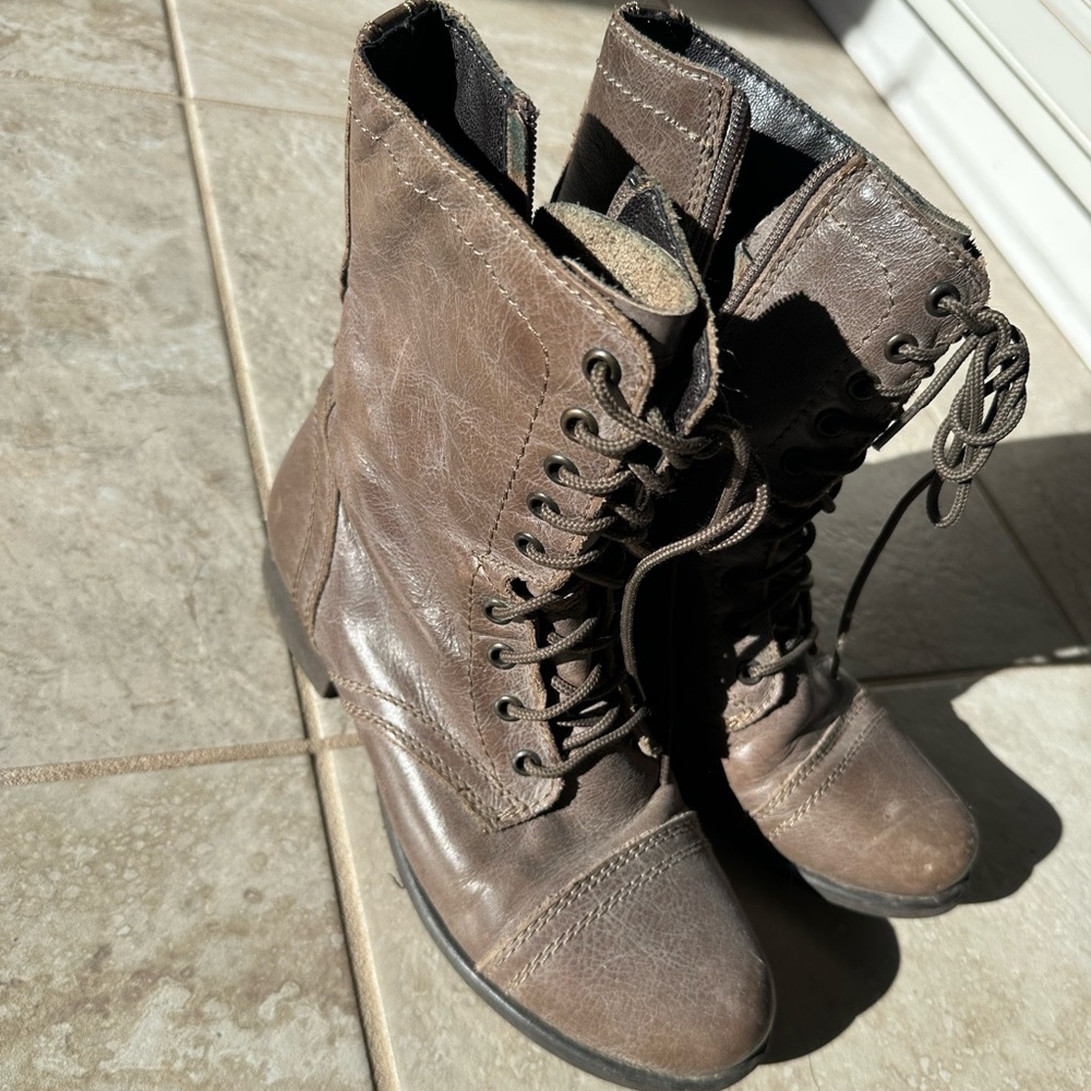 Steve Madden Brown Combat Boots